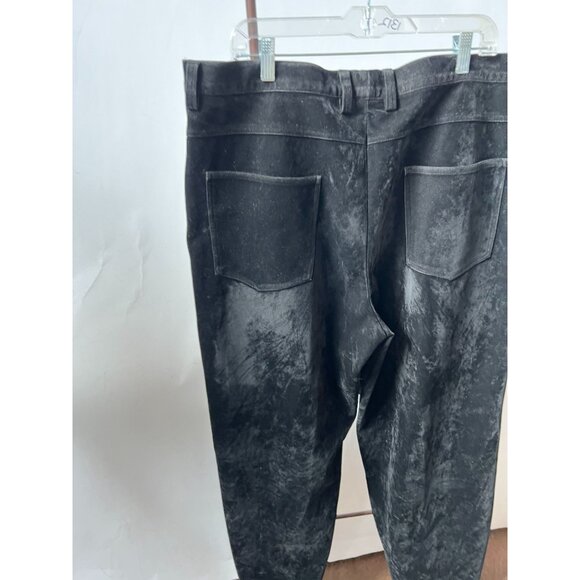 Black faux suede Pants By Virgola Uomo 40 100% Polyester Made In Korea - Picture 6 of 16